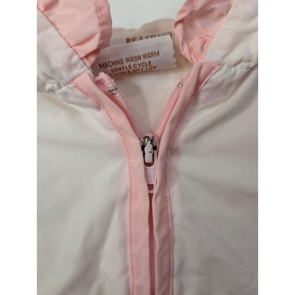 Vtg Beatrix Potter Mrs Rabbit Lightweight Jacket Pink White 24 Months Quiltex - Picture 7 of 16